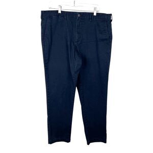 Lands' End Chino Pants Men 38 x 30 Blue Slim Fit Flat Front Preppy Casual Bottom